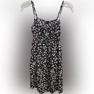 Billabong Olive Green Floral Mini Dress 100% Viscose Size Medium